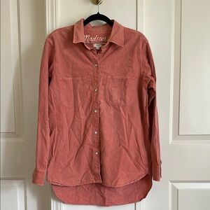 Madewell Pink / Orange Button-Up Shirt 100% cotton